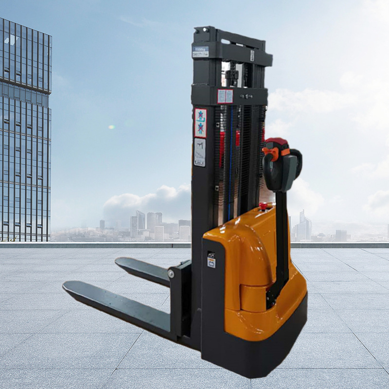 半电动堆高车 1吨1.5吨2吨液压升高装卸叉车 半自动堆高机搬运车