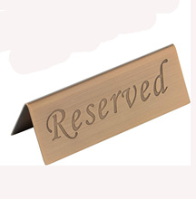 不锈钢桌面标志禁止吸烟酒店办公室餐厅提醒标志标签架双面桌子标