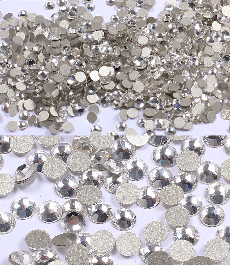 Manicure Flat Bottom Rhinestone Nail Shop Commonly Used White Diamond AB Dream Color Rhinestone Large and Small 1440 Nail DIY Accessories