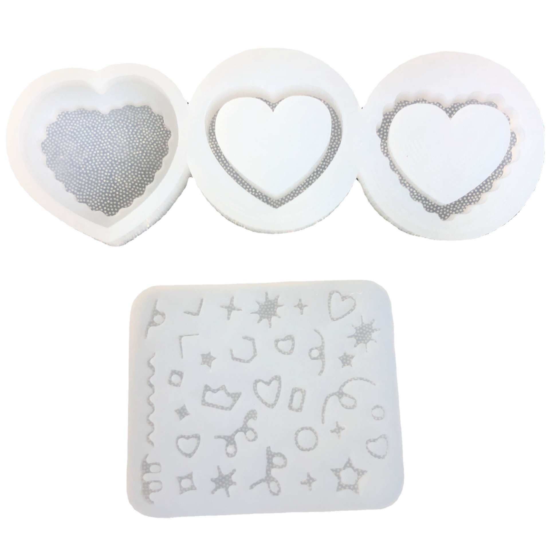 爱心流沙模具 迷你彩带四角星填充物硅胶模具 diy饰品吊坠钥匙扣