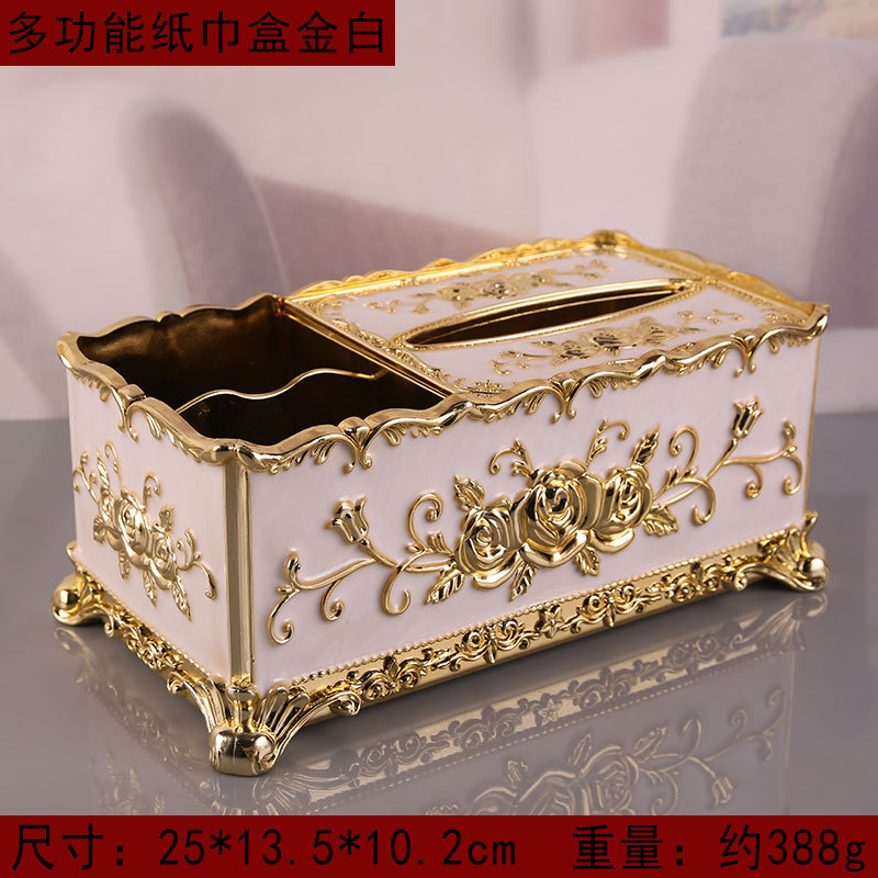 Light Luxury Tissue Box Paper Extraction Box Creative Multi-Functional Home Remote Control Storage Tissue Dispenser High-End One Piece Dropshipping