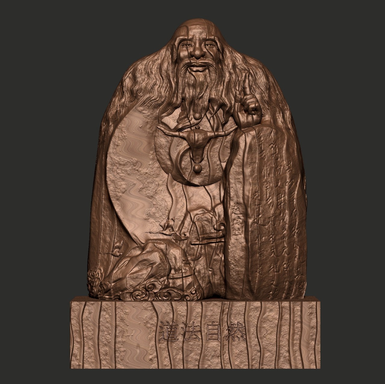 原创国风铸铜材质老子雕塑像 尺寸可定 石雕老头人物雕塑像