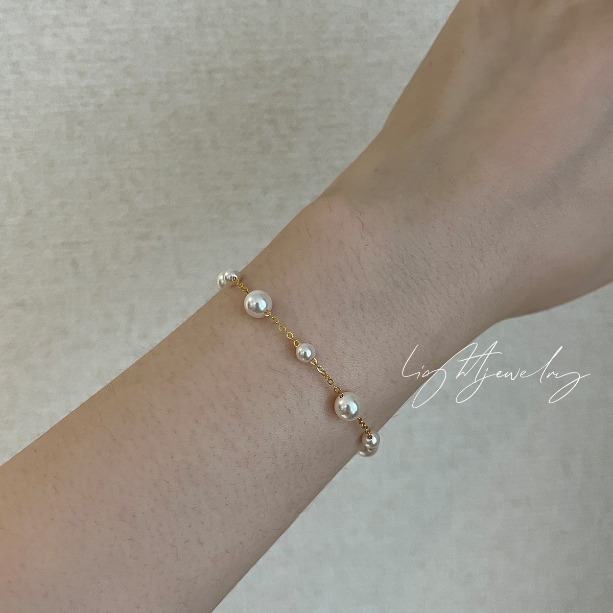 个性气质珍珠错落满天星进口14kgf洗手不用摘小仙女手链送闺蜜