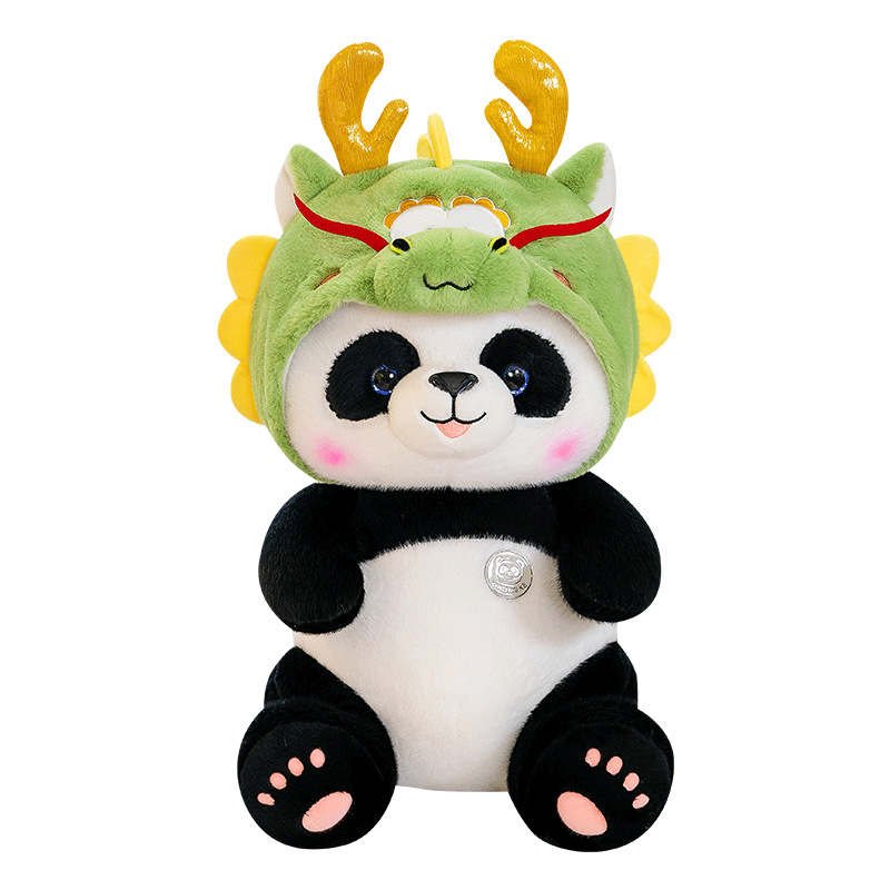 Panda Dragon Dragon Plush Toy Panda Doll National Treasure Sitting Style Doll Cute Panda Transformation Panda Pillow