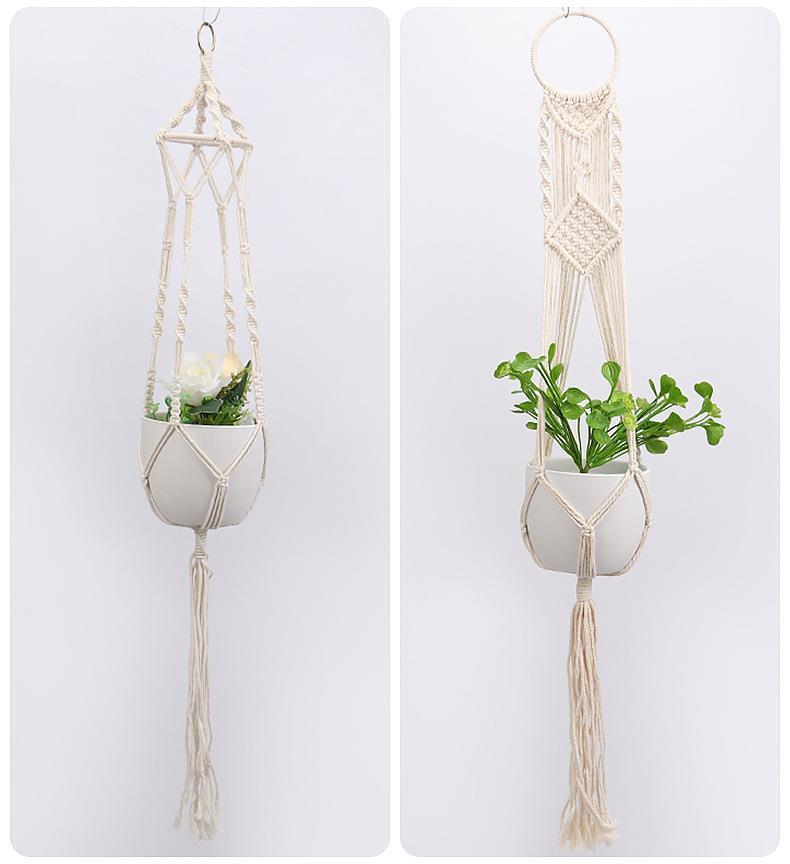 花盆网兜北欧吊兰悬挂手工编织棉绳吊绳植物垂吊室内外吊篮速卖通