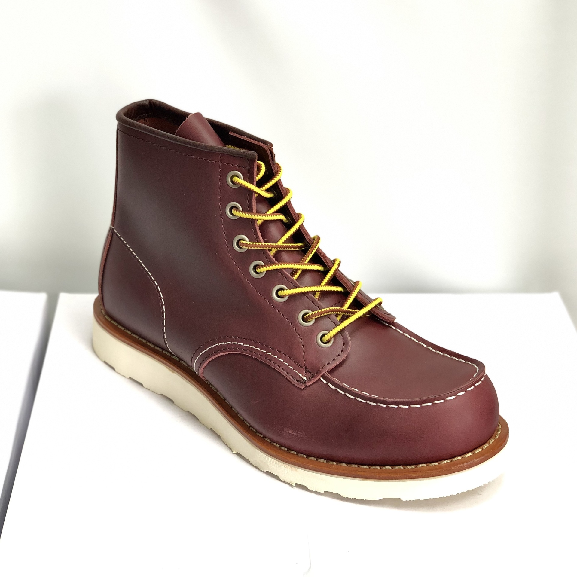 固特异男靴 8111男士复古真皮靴子马丁靴red工装靴wing西部牛仔靴