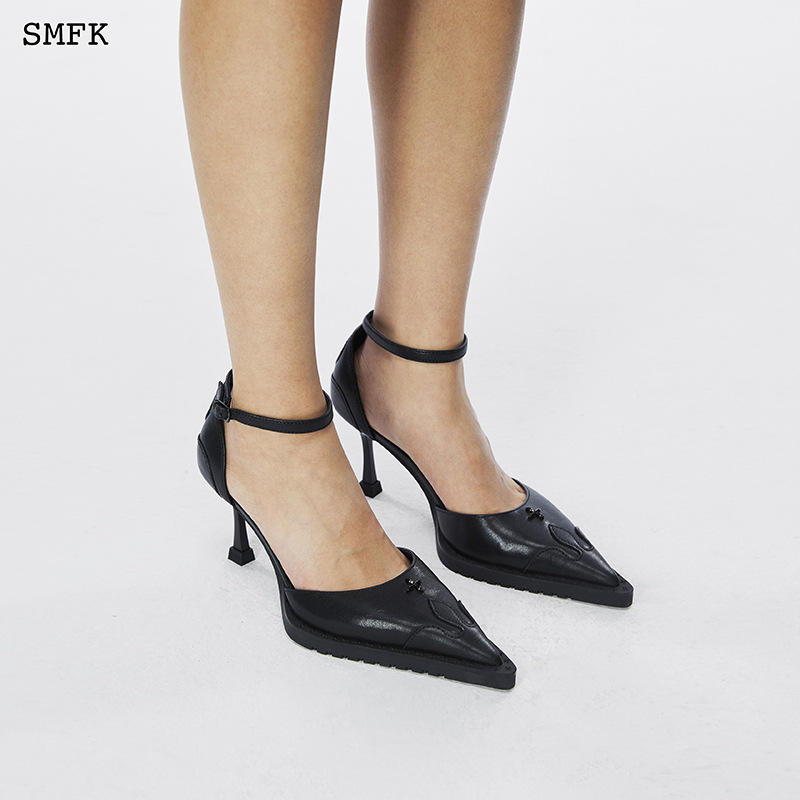 高版本 smfk十字花晚礼高跟鞋compass手工抛光经典细带女鞋