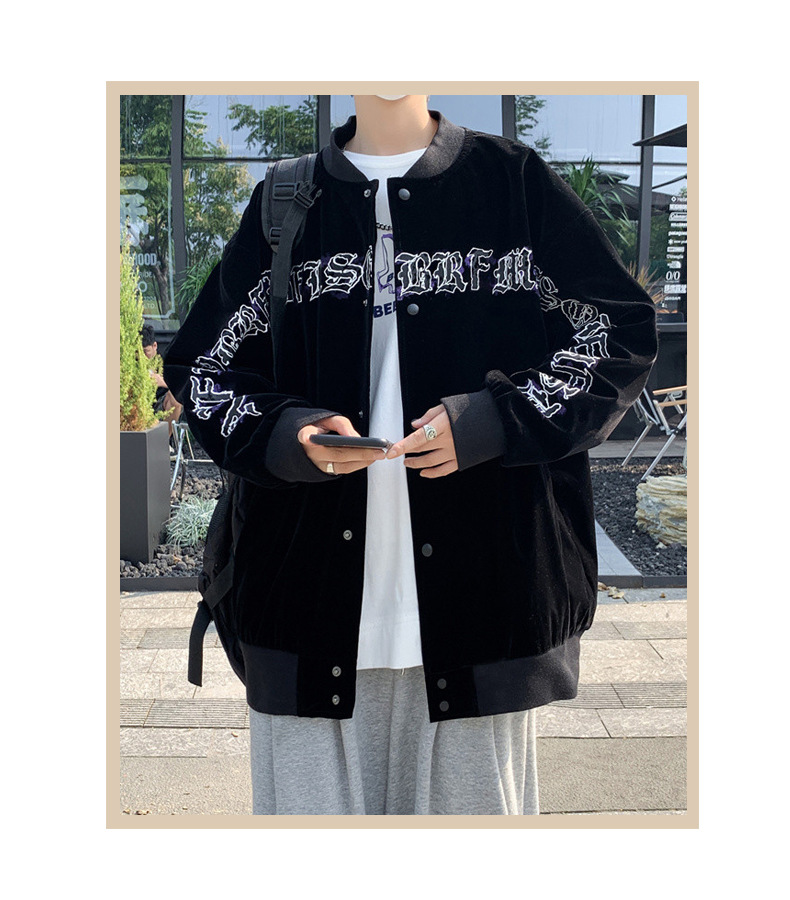 欧美vintage复古暗黑系棒球服夹克男潮牌街头ins学生宽松休闲外套