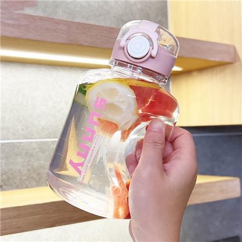 Large Capacity Plastic Sports Bottle 1000ml Summer Good-looking Fitness Kettle High Temperature Resistant Ton Straw Cup