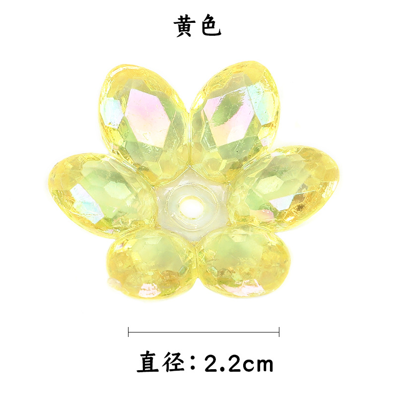 Plating Color Acrylic Lotus Receptacle Single Hole Eight Petal Flower Beaded Loose Beads Accessories DIY Handmade Flowers Material Package Wholesale