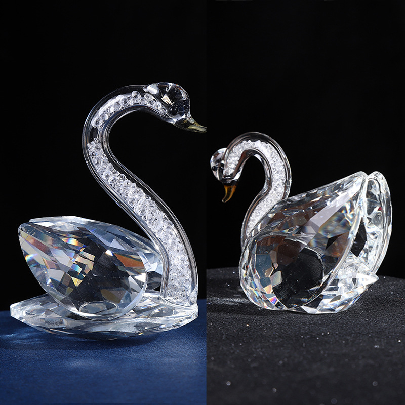 创意家居 天鹅水晶摆件水钻小天鹅水晶工艺品小动物会销礼品 直供