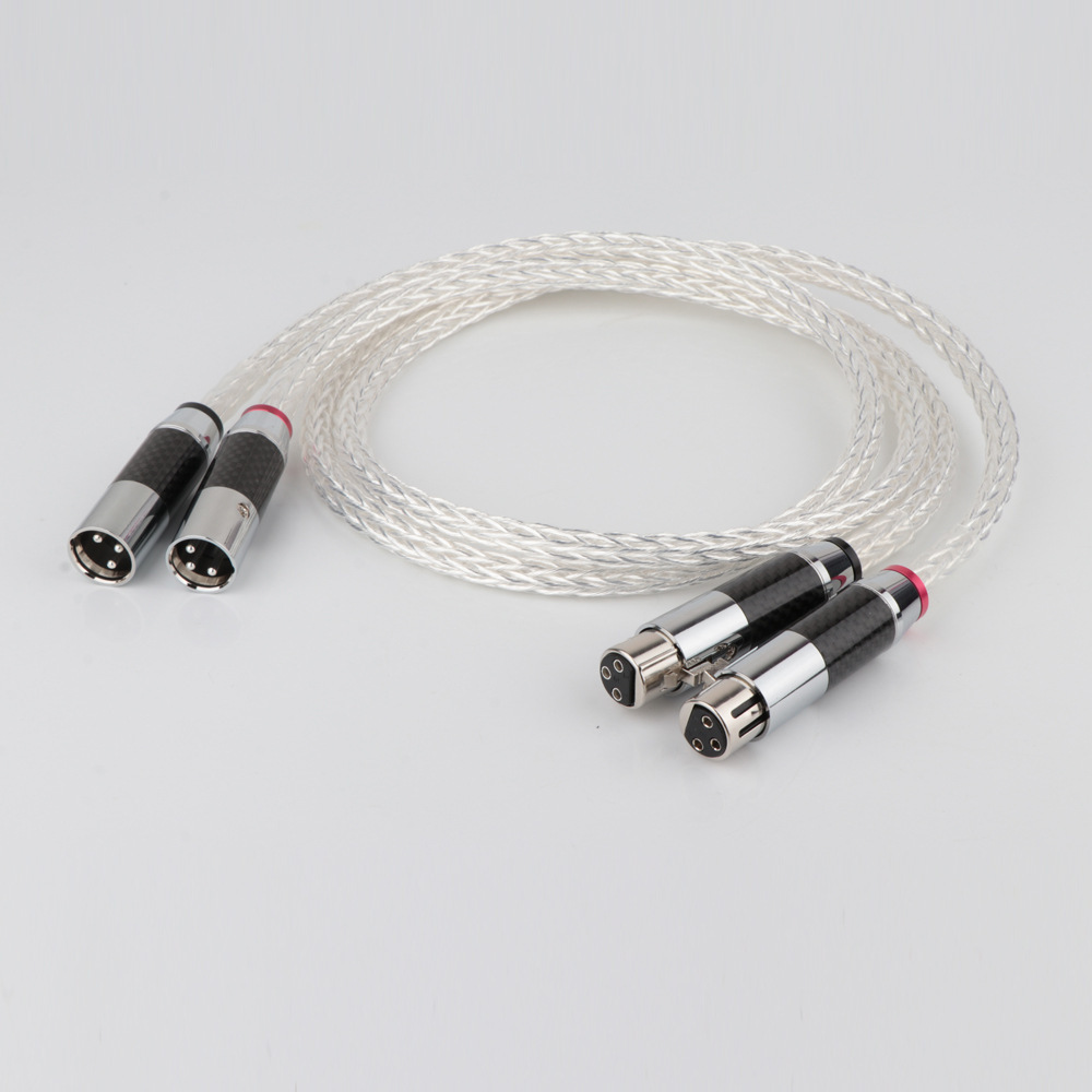 8ag 单晶铜镀银发烧级音响卡农平衡线 xlr音频信号线