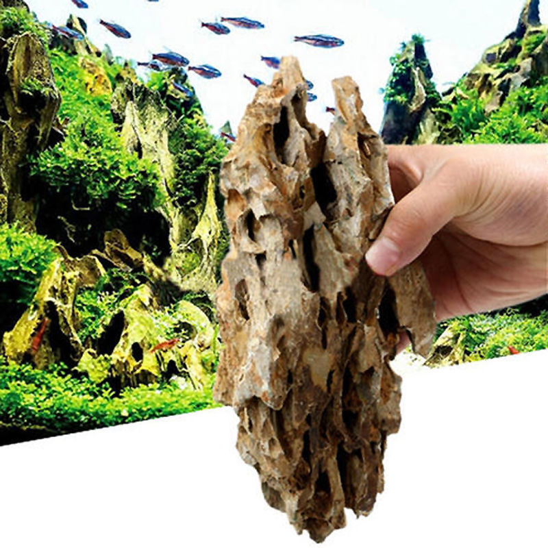 鱼缸造景假山松皮石盆景小石水景骨架水族箱造型装饰石头厂家批发