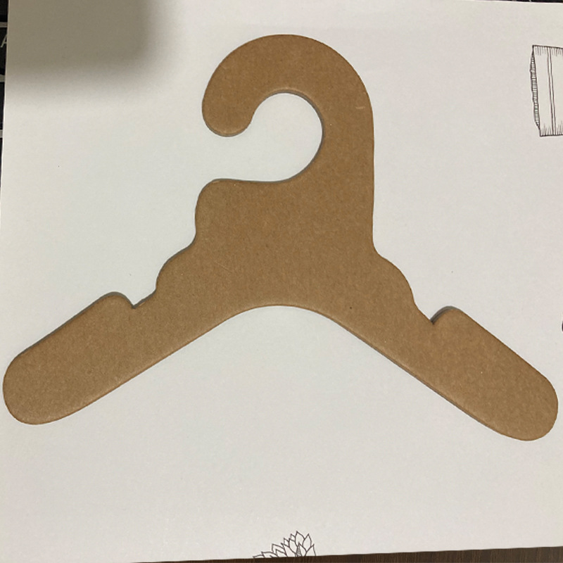 儿童纸衣架现货销售环保纸质衣架牛皮纸色可降解回收再生纸板衣架