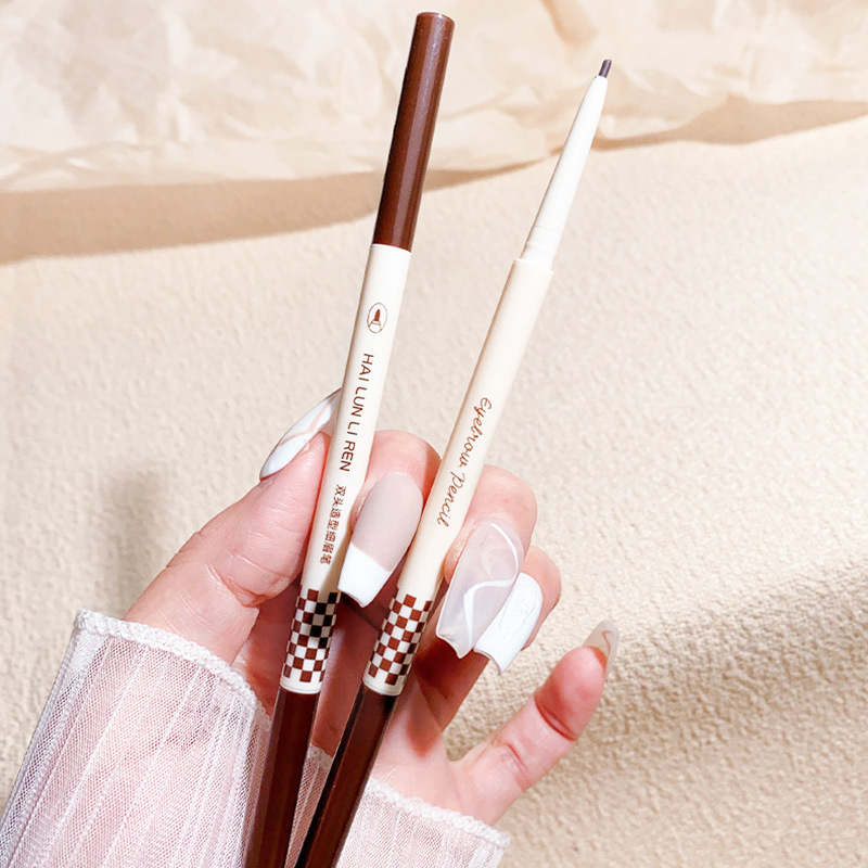 1.5mm Ultra-Fine Double-Headed Eyebrow Pencil Natural Three-Dimensional Sketch Modeling Slim Eyebrow Pencil Waterproof Sweat-Proof Student Beginner