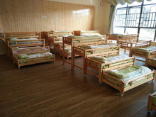 幼儿园午睡床实木午休叠叠床儿童午托班上下铺抽屉高低围栏推拉床