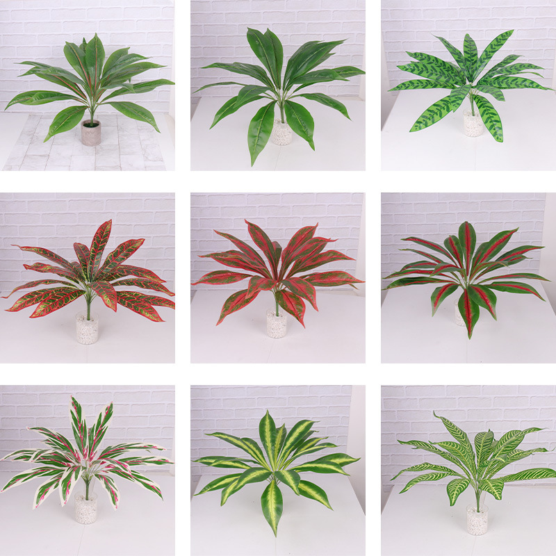 仿真绿植把束 假花仿真花植物墙配材造景花束批发 园艺装饰绿植