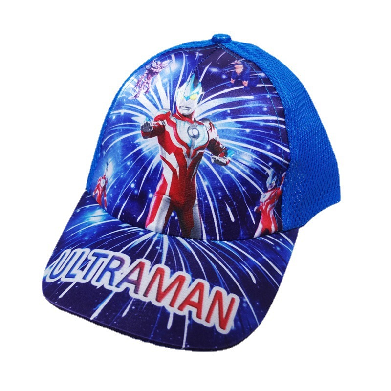 Children's Mesh Cap Cartoon Ultraman Baseball Cap Children's Hello Kitty Sun Hat Spider-Man Peaked Cap Frozen Hat