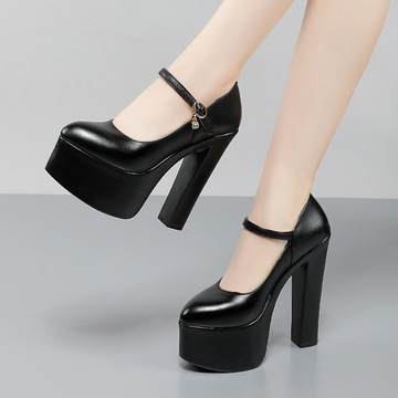 牛皮卷品牌鞋工厂来图来样加工旗袍走秀高跟鞋32-43大小码四季鞋