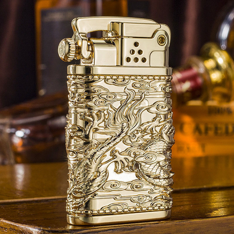 佐罗煤油打火机弹射式一键点火个性老式复古盔甲龙高档送男友