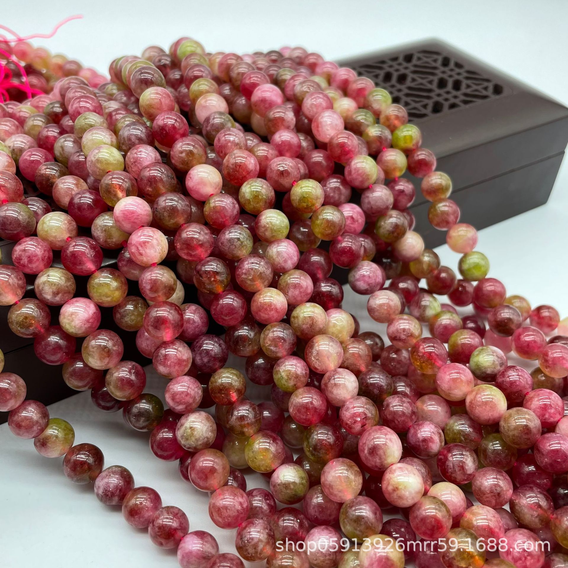 厂家直销西瓜碧玺散珠优化碧玺串珠水晶圆珠diy饰品配件直播专供