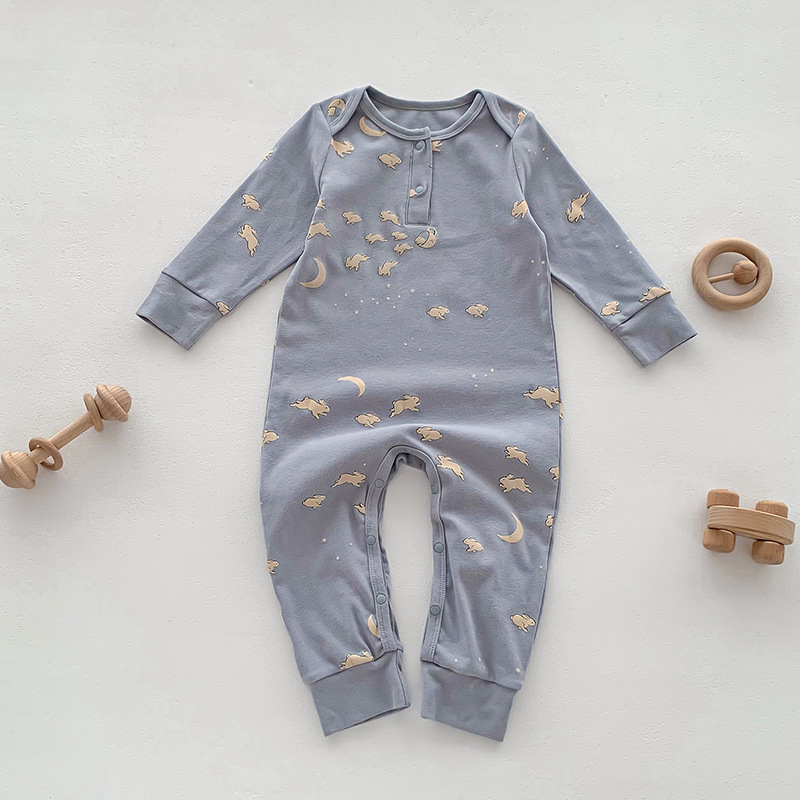 2024 Baby Jumpsuit Ins Style Class a Pure Cotton Baby Clothes Autumn Baby Long Sleeve Romper Newborn Clothes