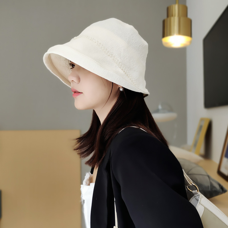 精致姐姐 韩国米色气质小香渔夫帽显脸小纯色帽子小帽檐遮脸盆帽