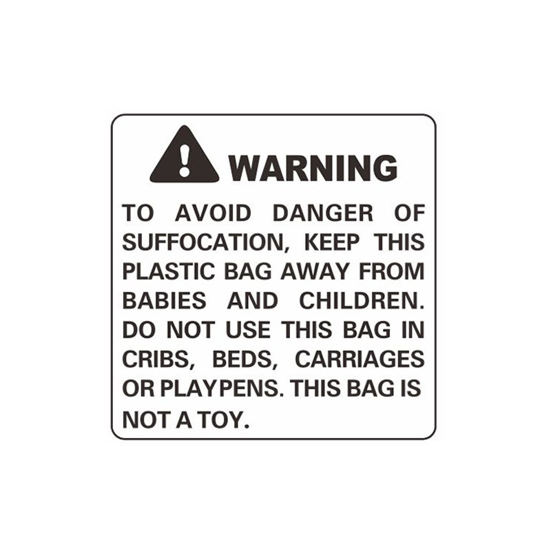 亚马逊warning防窒息警示标签袋子警告防止儿童窒息超重套装勿拆