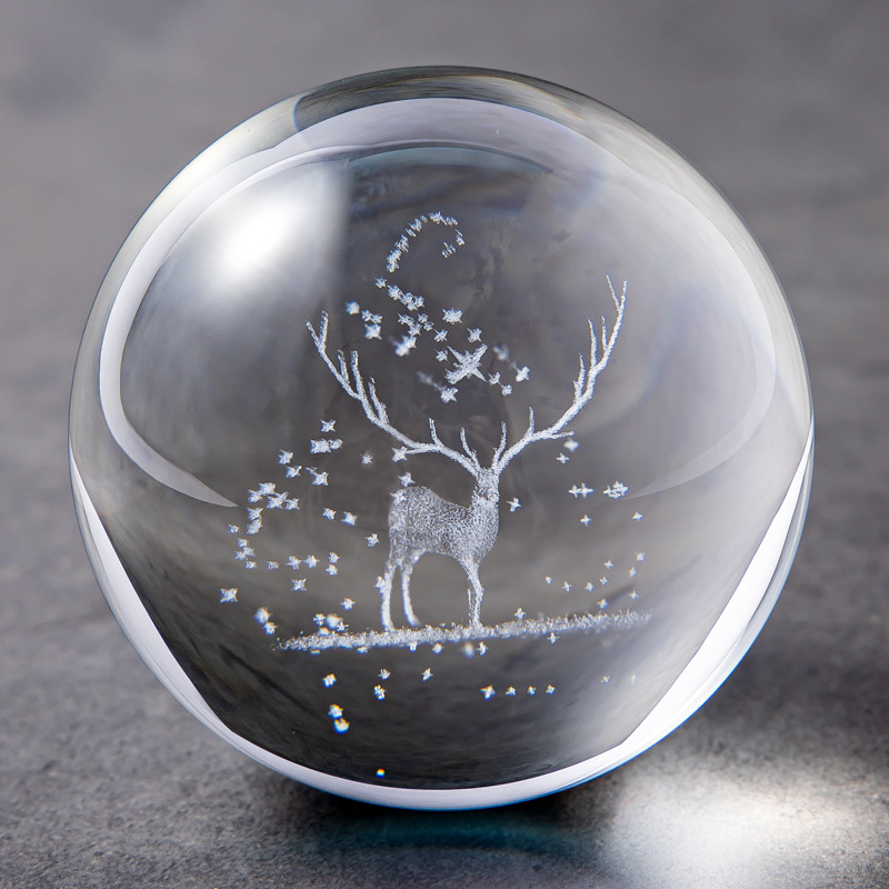 透明水晶球 幸福吉祥k9玻璃摄影拍照开业礼品书房办公桌摆件