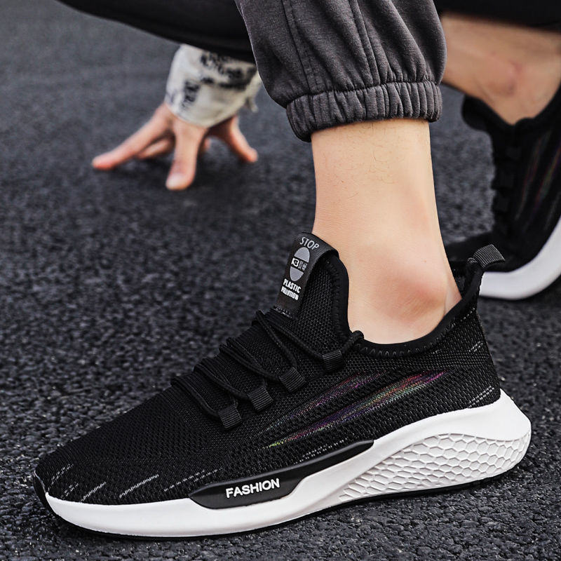 One Piece Dropshipping Men's Shoes Spring New Flying Woven Casual Shoes Men Korean Style All-Matching Fashion Shoes Fashion Sneaker