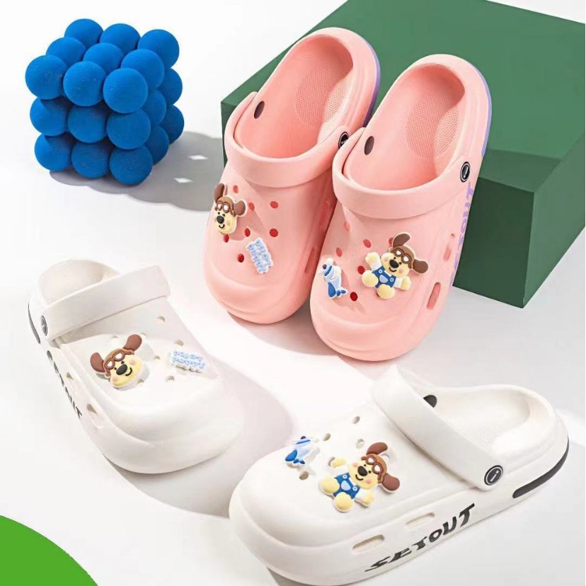 外贸跨境电商热销eva超轻弹卡通滴塑情侣花园洞洞凉拖鞋8318 1女