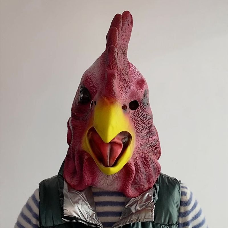 疯狂动物城搞笑公鸡头动物头面具头套 万圣节化妆舞会派对cos道具