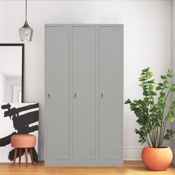 三门更衣柜员工宿舍更衣柜铁皮柜储存柜带锁泳池衣柜定制出口