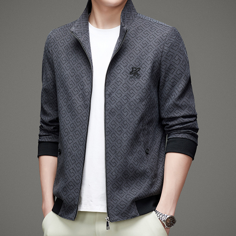 夹克衫男 欧洲站男士2022新款潮品牌潮男男式休闲外套夹克服上衣d