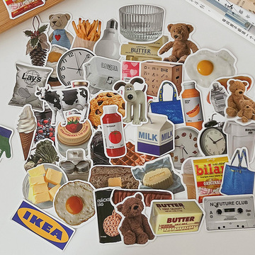 50张不重复ins涂鸦风贴纸手帐pad手机壳行李箱水杯diy装饰贴画素