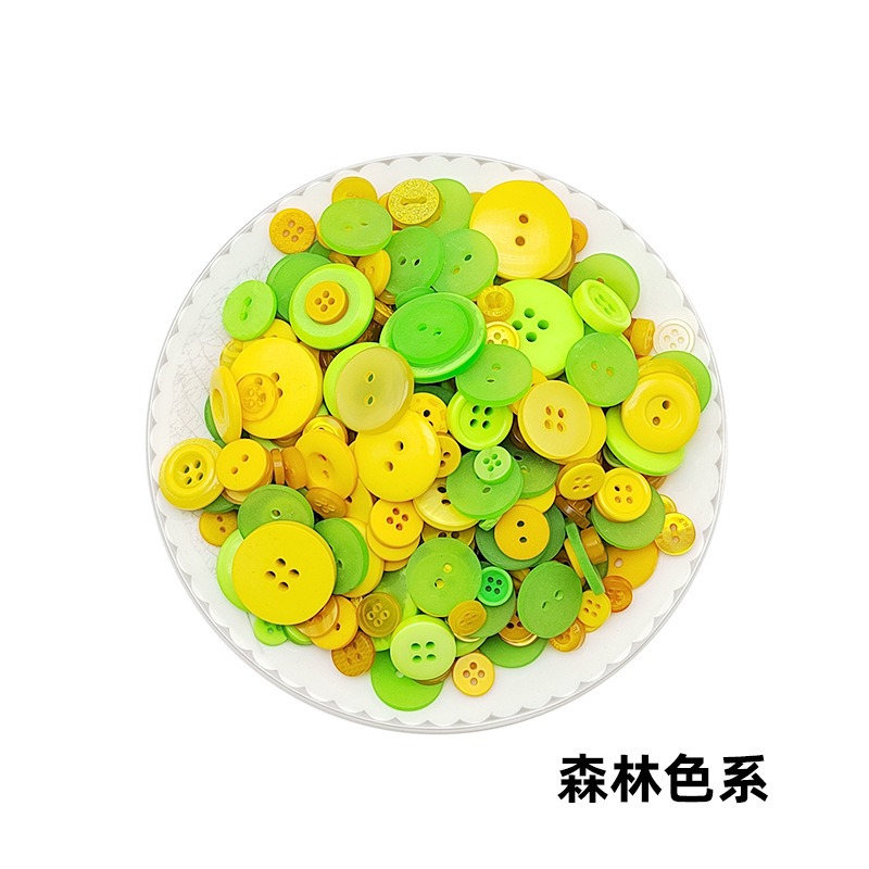 Mixed Color Resin Buttons Children DIY Production Button Art Button Flower Material Package Parent-Child Handmade Buttons