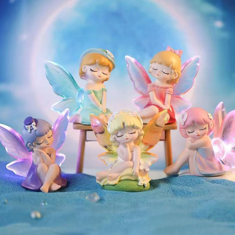 蝶恋心语盲盒天使少女精灵摆件发光翅膀蝴蝶仙女公仔车载手办礼品