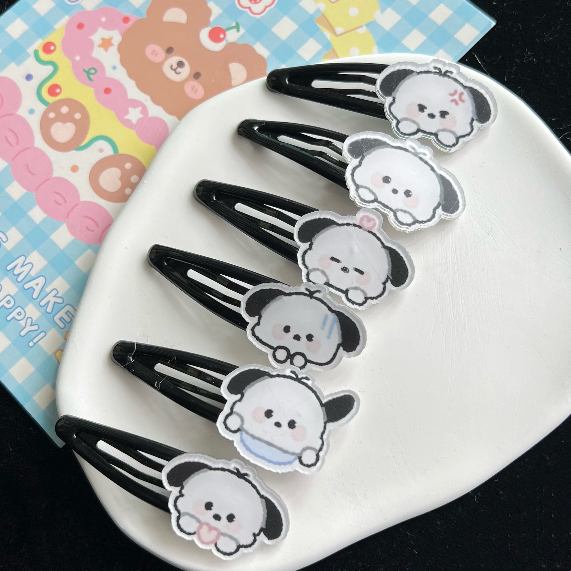 ins可爱帕恰狗bb夹表情包发夹日系甜美少女心学生刘海边夹头饰女