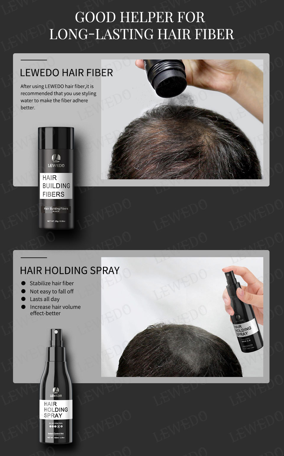 头发纤维粉一次性补发纤维25g 快速浓密纤维粉搭配梳子喷头定型水