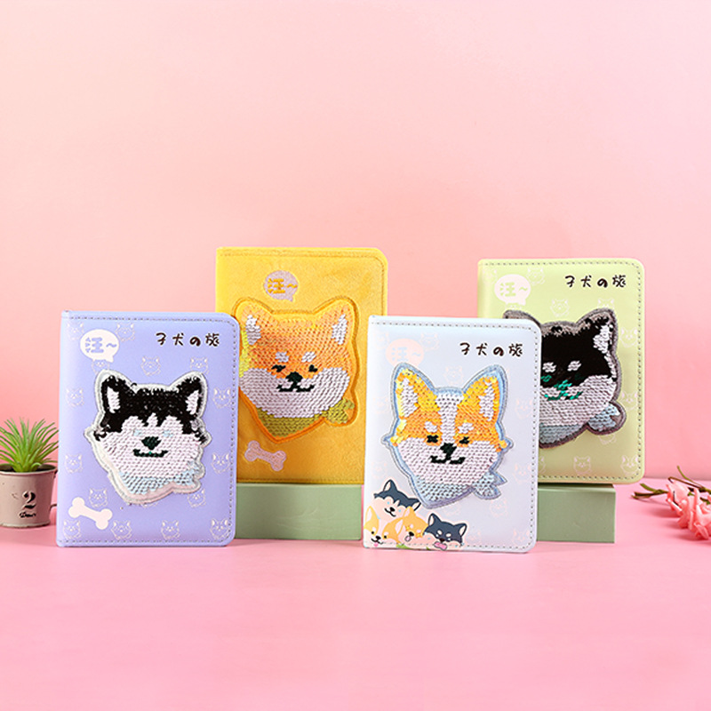 2022 New Cute Puppy Cartoon Diary Factory Direct Sales Leather Covered Notebook Paper Novel Multi-Color