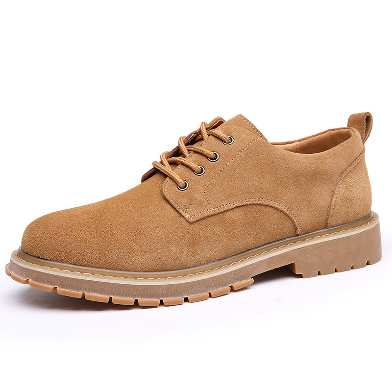 Cross-Border Autumn and Winter Leather Shoes Men's Versatile Korean Casual Shoes Trendy British-Style Work Shoes Beef Tendon Big Head Suede Men's Shoes