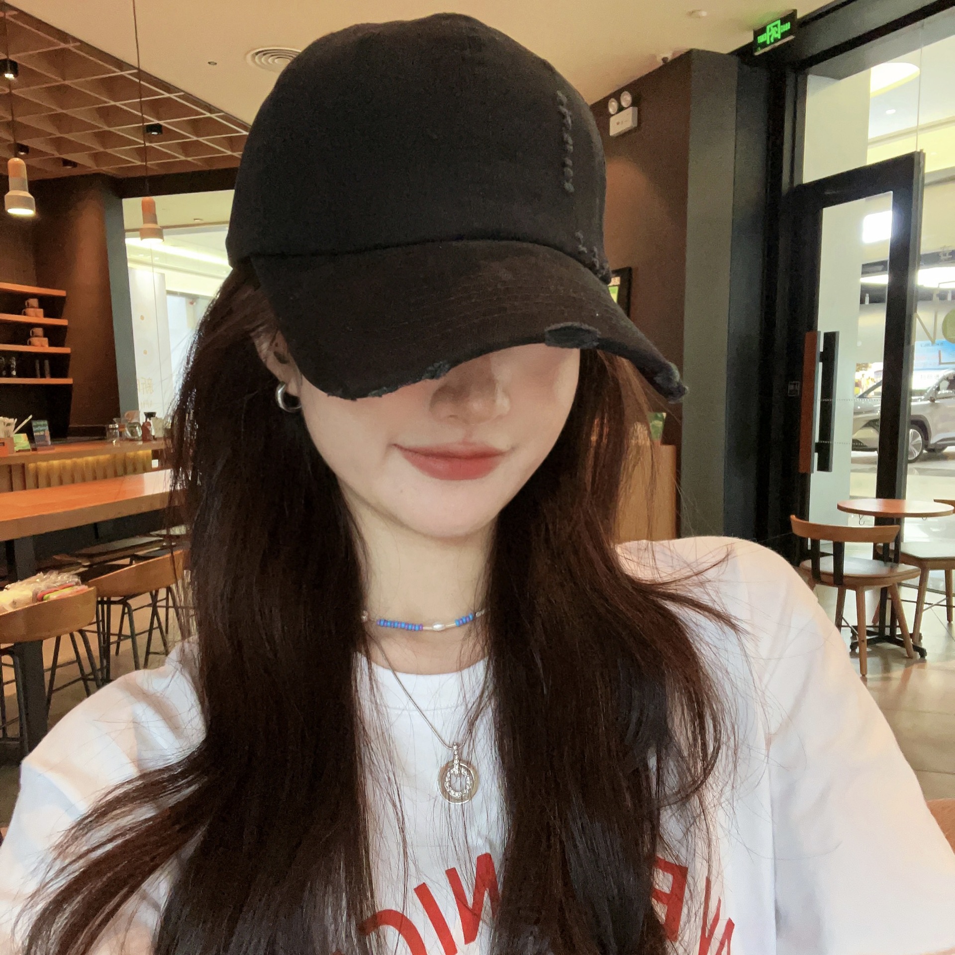 秋冬帽子女纯色破洞毛边棒球帽韩版显脸小鸭舌帽百搭学生遮阳帽潮