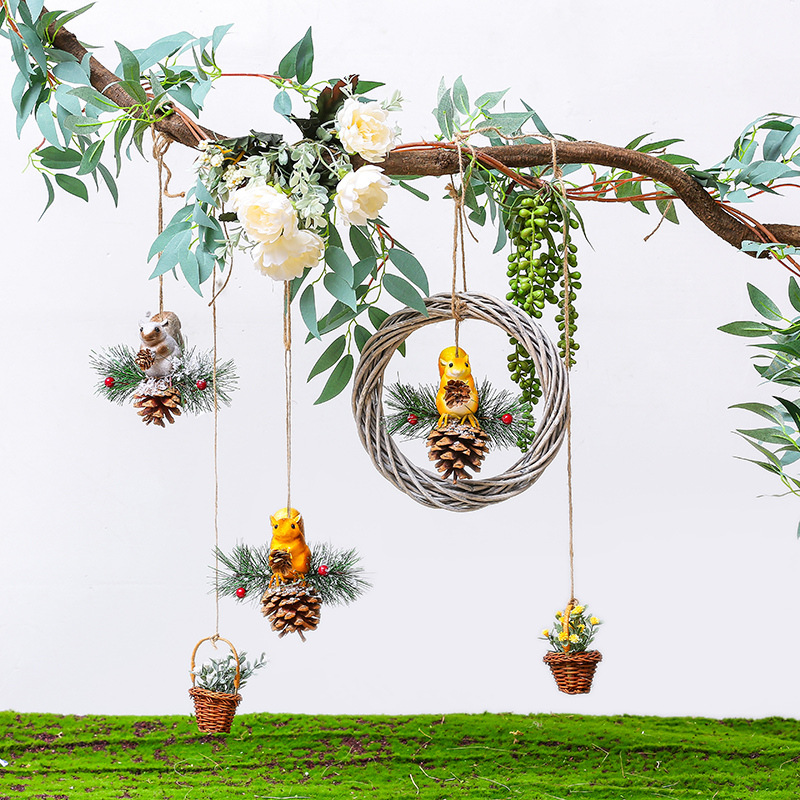 墙壁花环幼儿园布置材料微景观挂件装饰创意森系挂饰吊饰环创环境