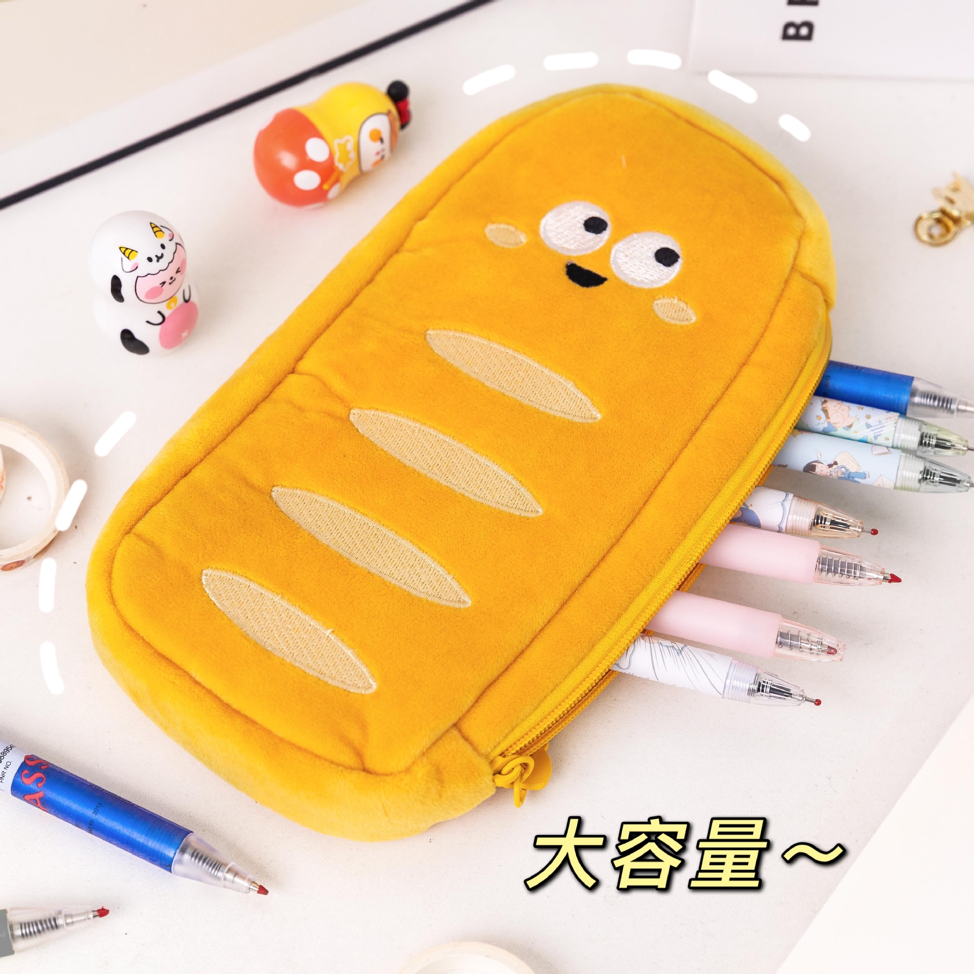 创意饼干笔袋卡通可爱搞怪面包笔袋大容量ins网红文具袋