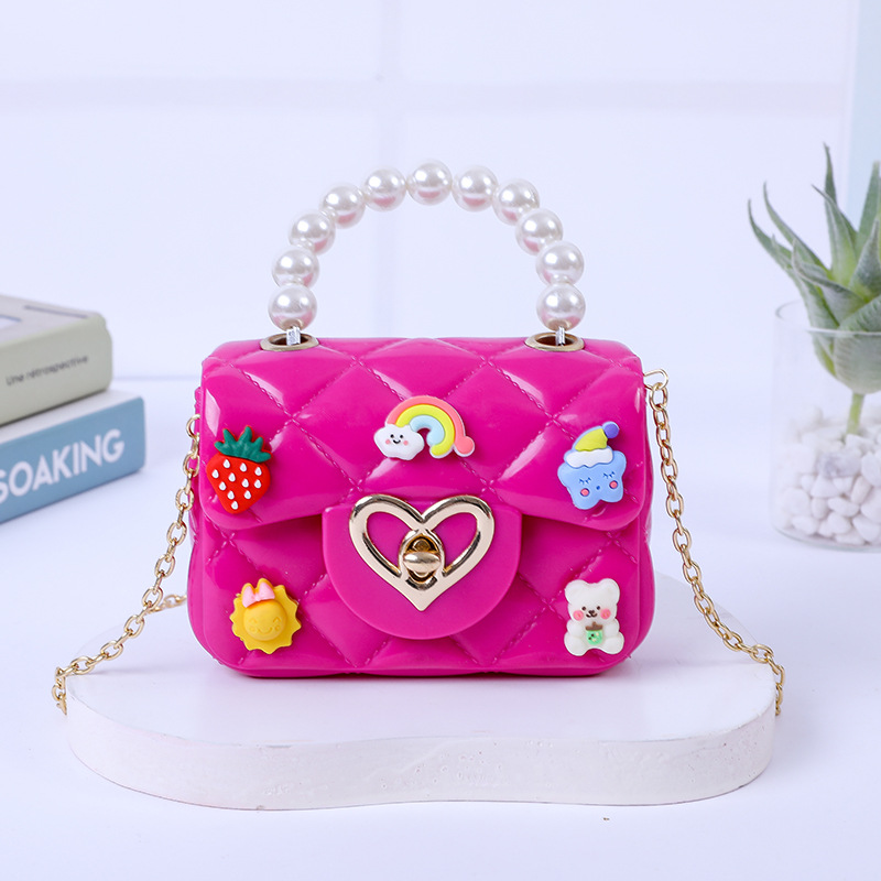 2023 New Cross-Border New Arrival Handbag Handmade Patch Shoulder Crossbody Mini Pearl Tote Gel Bag