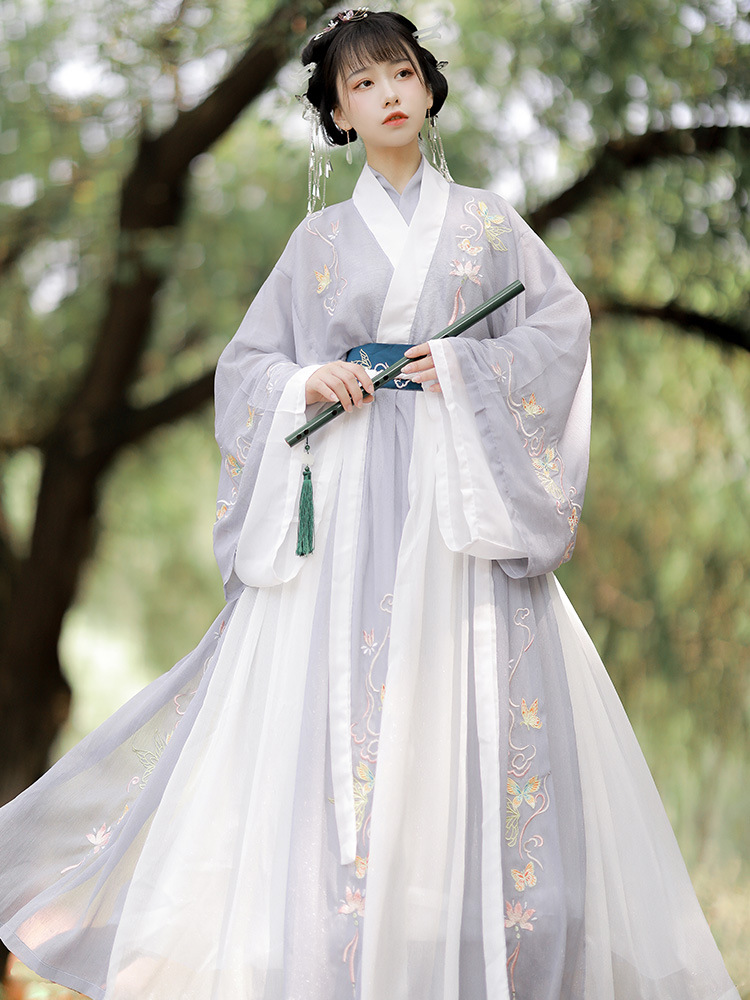 春季新款晋制汉服女成人古装改良中国风超仙重工刺绣交流齐腰襦裙