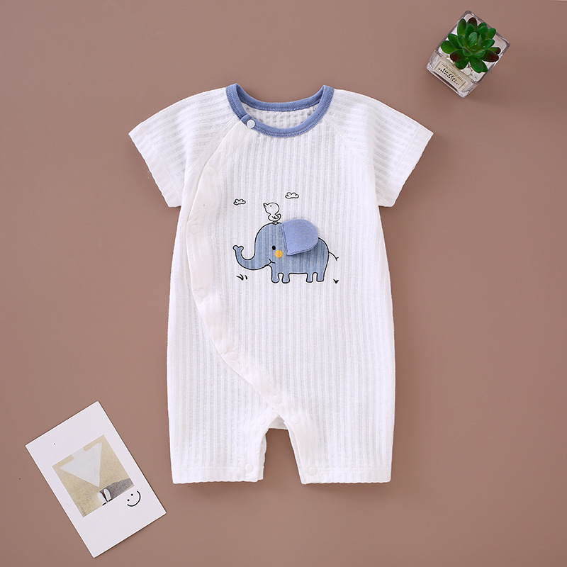 Baby Short-Sleeved Boneless Jumpsuit Summer Pure Cotton Thin Online Red Newborn Baby Pajamas Romper Air Conditioning Clothes Baby Clothes