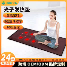 跨境热销远红外发热垫光子赋能排湿腰背部震动按摩养生热敷加热垫