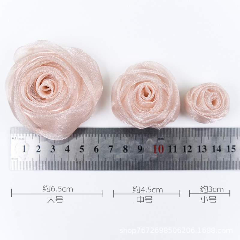 New Organza Snow Yarn Rose Flower Shoes and Hats Bag Skirt Gown Small Decorative Flowers DIY Clothing Sccessories