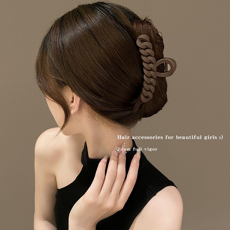 Large Milk Coffee Color Grip Good-looking Hair Volume Multi Hairpin Barrettes Female New Updo French Shark Clip Hairware